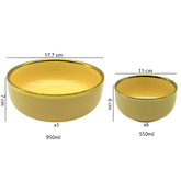 Elegant Beige & Gold 7-Piece Ceramic Dessert & Pudding Bowl Set | Premium Gift Box Packaging